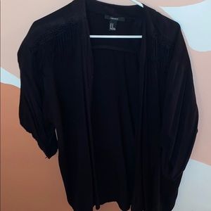 Fringe thin cardigan